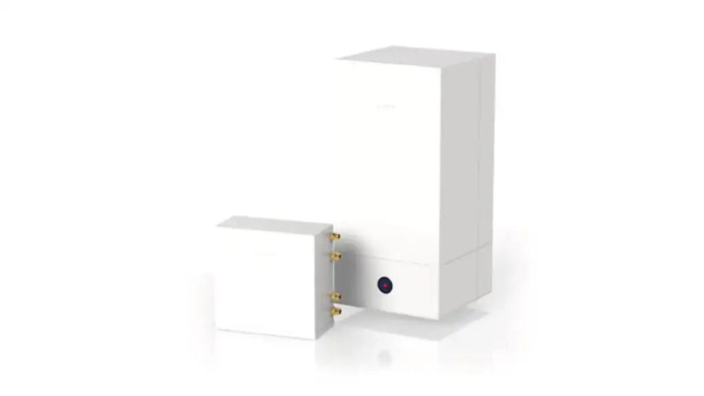 Bild der Miniaturwärmepumpe Qvantum QG, die kleiner als eine Spülmaschine ausfällt