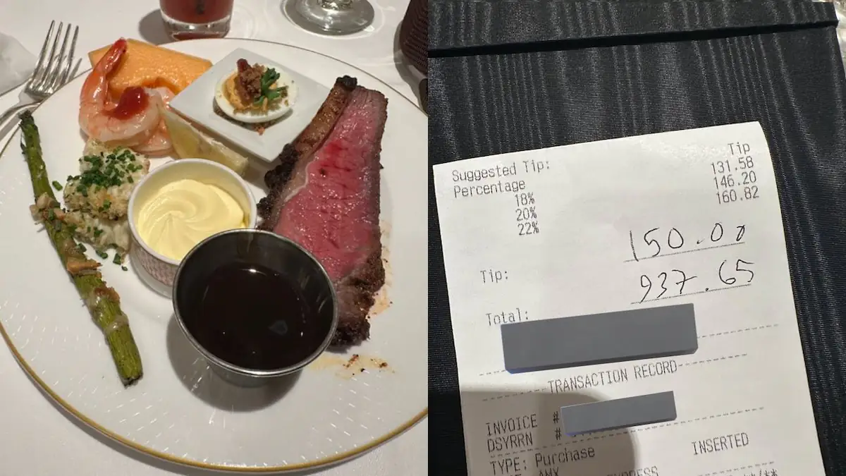 Frühstück im Disneyland mit Rechnung daneben