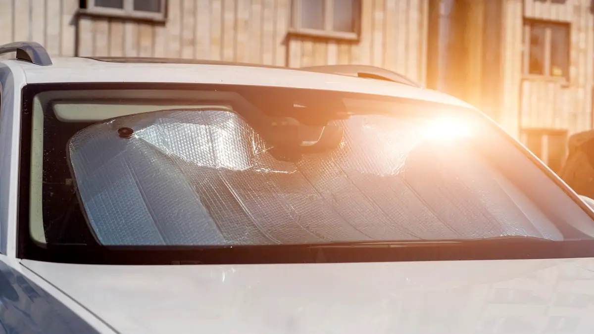 Auto mit Schutzfolie gegen Hitze