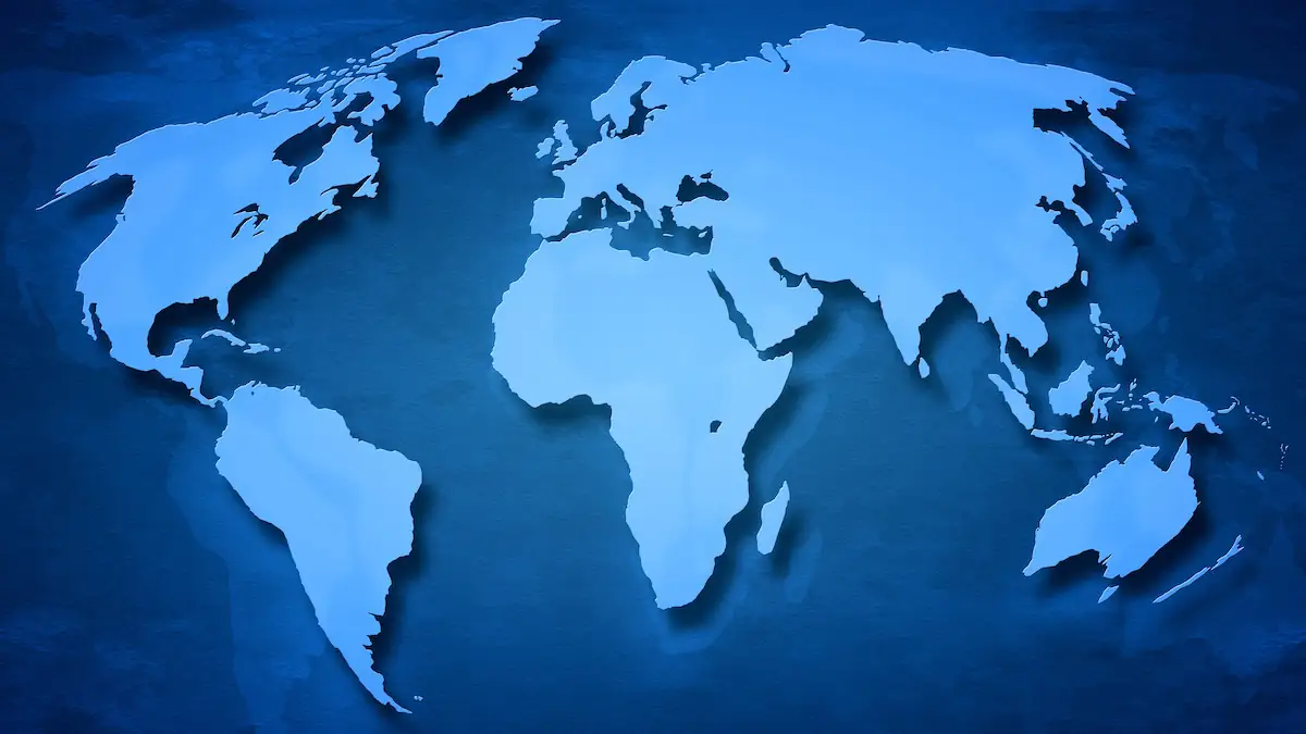 Weltkarte der Erde in Blau
