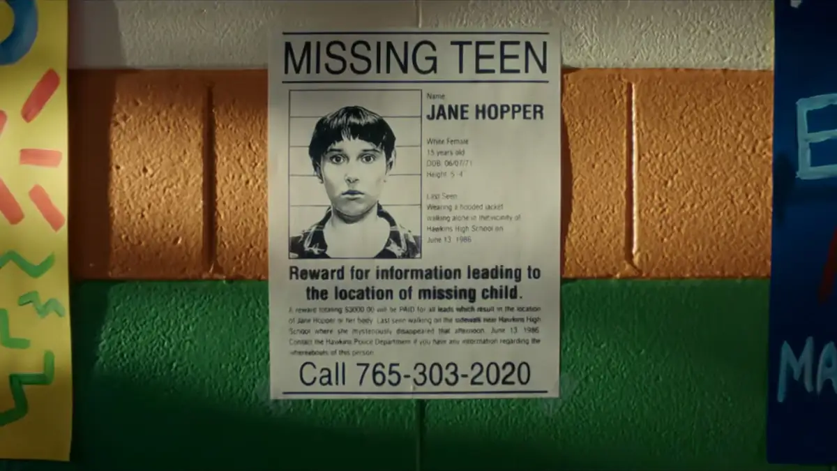 Suchplakat für „Jane Hopper“ in der Netflix-Serie „Stranger Things“