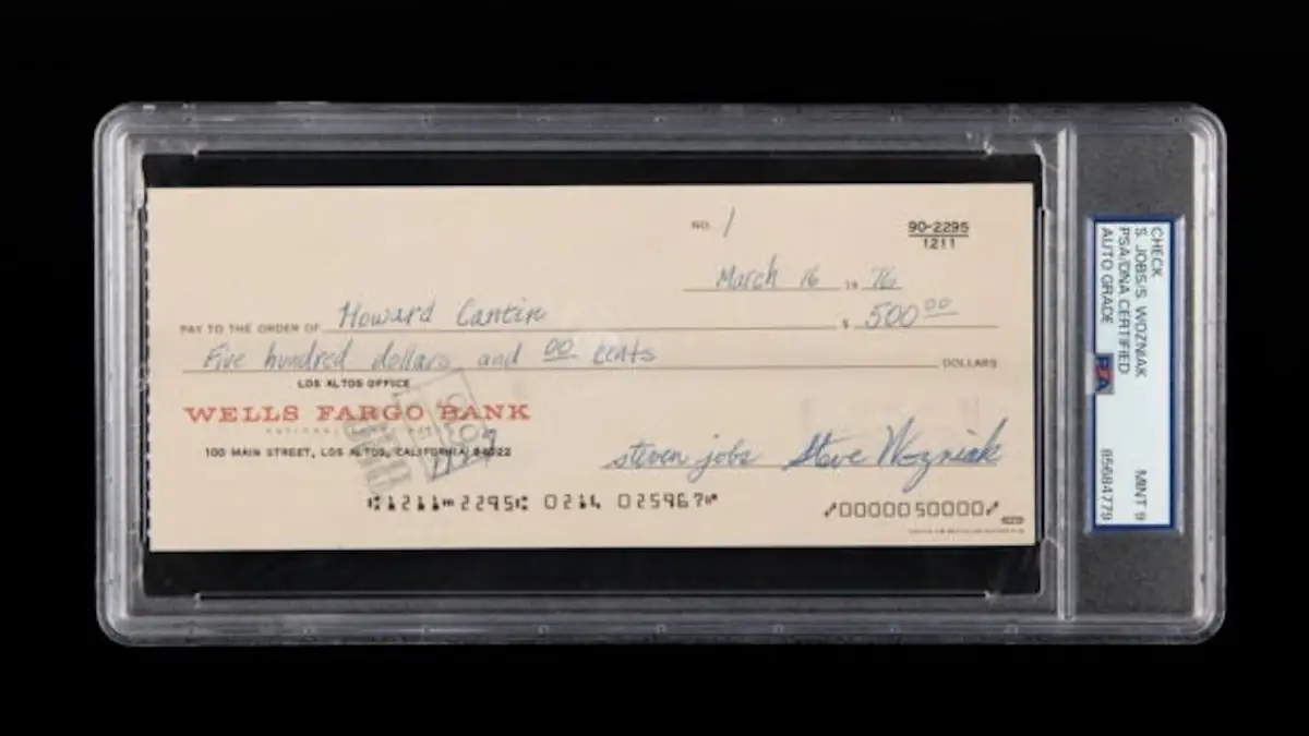 Apple: Alter 500-Dollar-Scheck von Steve Jobs und Steve Wozniak