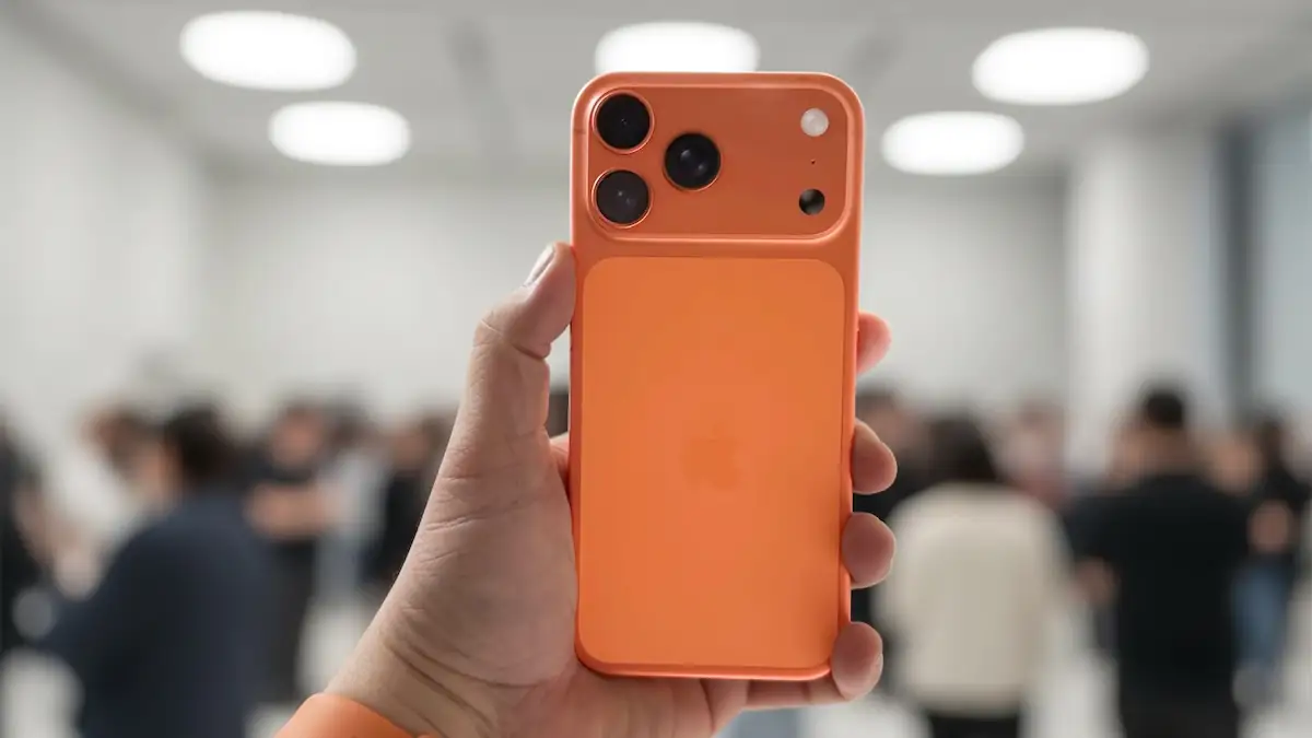 iPhone 17 Pro Max in Cosmic Orange