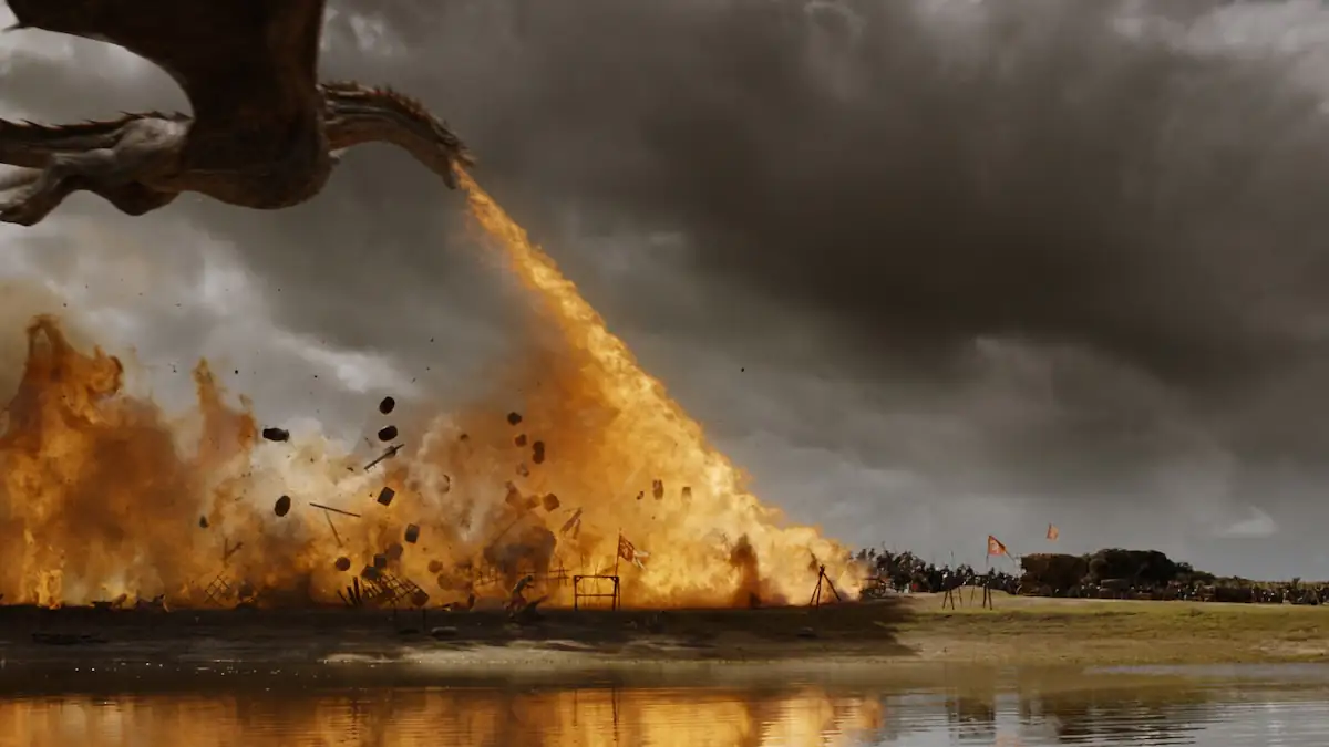 Streaming: Szene aus „Game of Thrones“, in der ein Drache Feuer spuckt