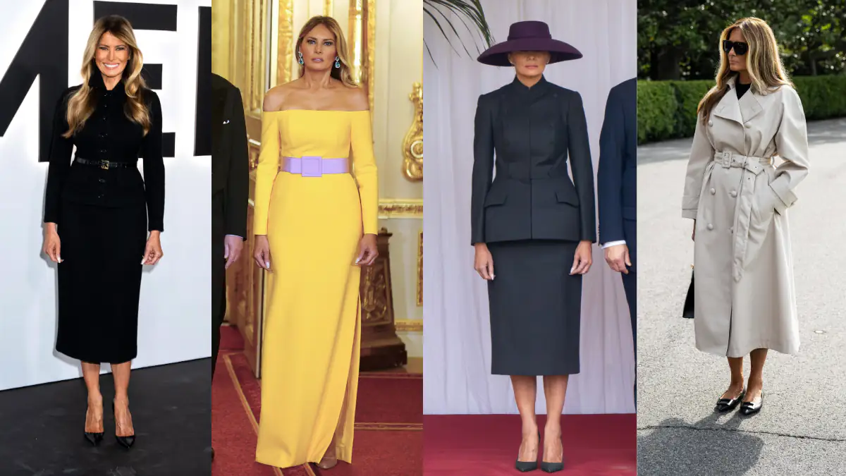 Melania Trump trägt verschiedene teure Outfits