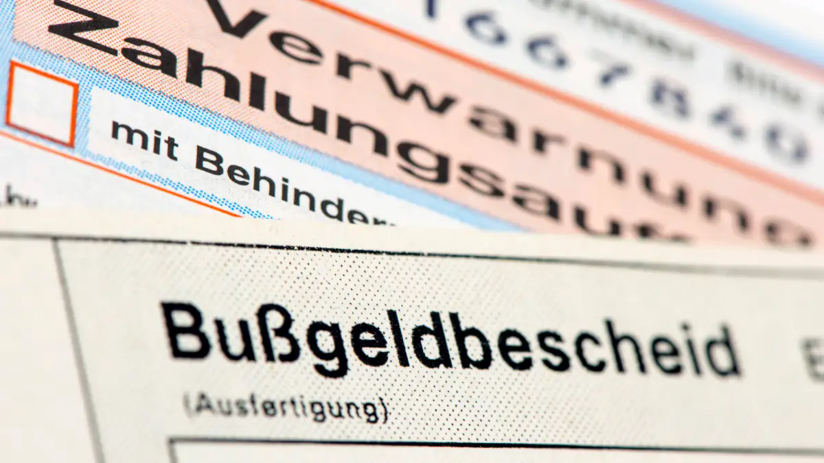 Symbolbild vom einem Bußgeldbescheid