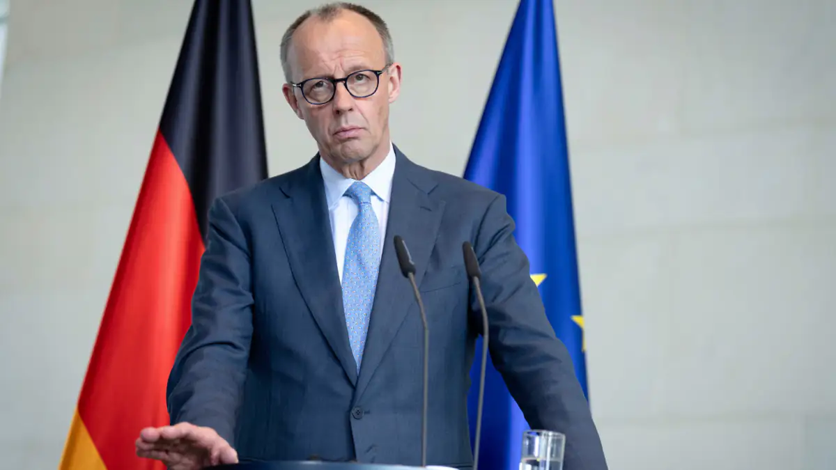 Bundeskanzler Friedrich Merz bei einer Rede