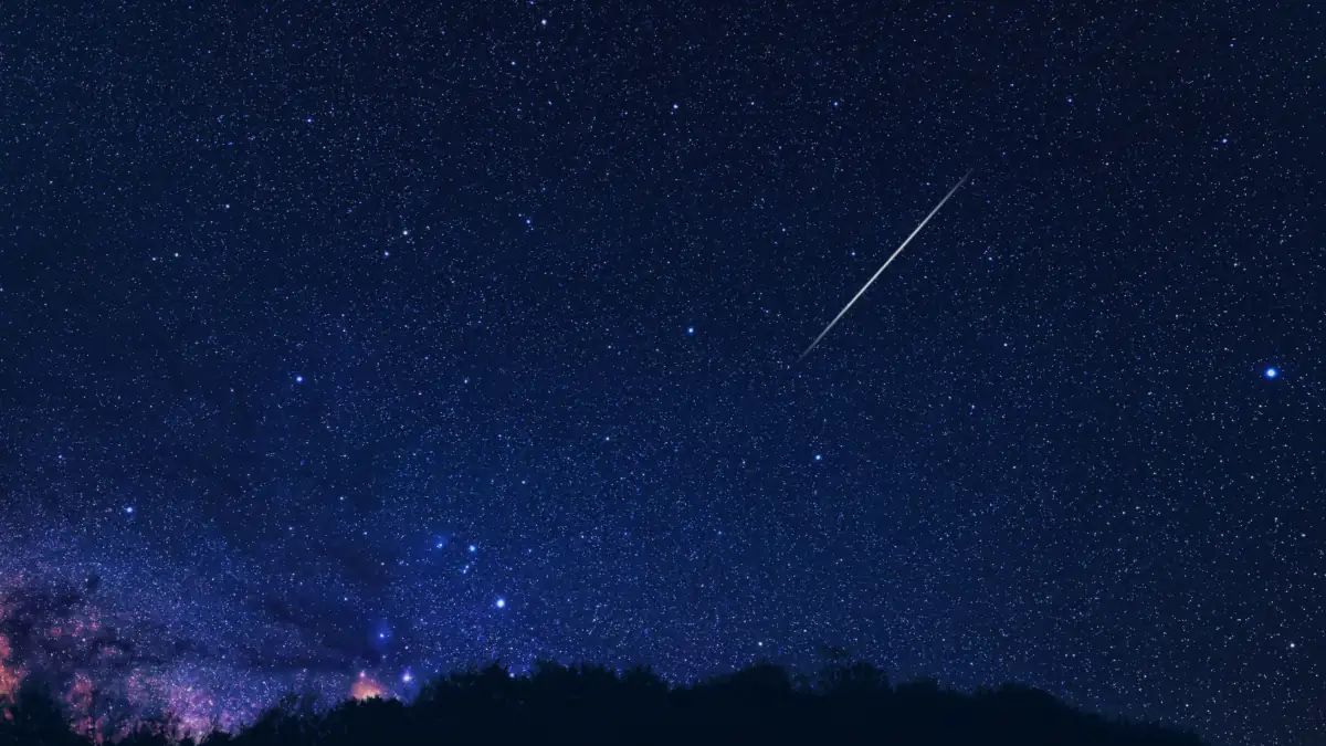 Sternschnuppe am Nachthimmel