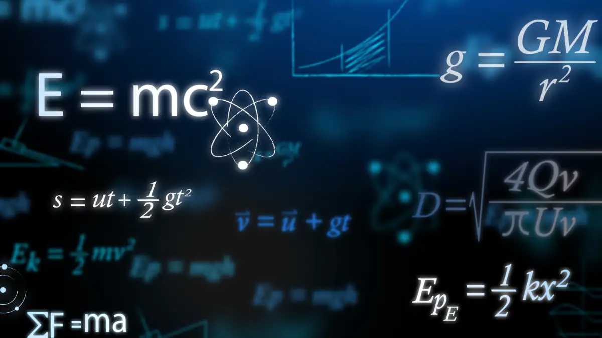 Mathematische Formeln auf dunkelblauem Hintergrund
