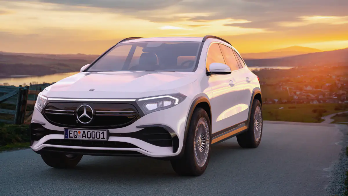 Der Mercedes EQA in weiß