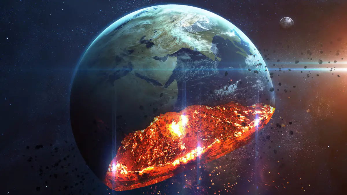 Die Erde zerfällt in Stücke und brennt innerlich