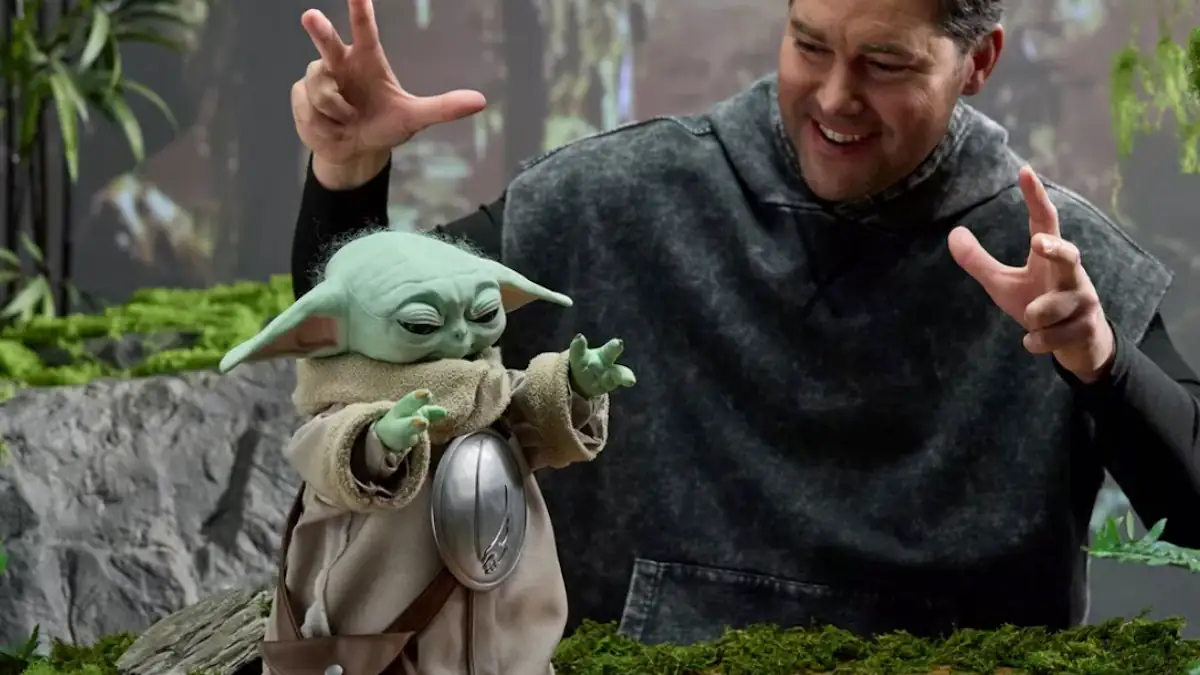 Lebensechte Animatronik-Figur des „Star Wars“-Charakters Grogu