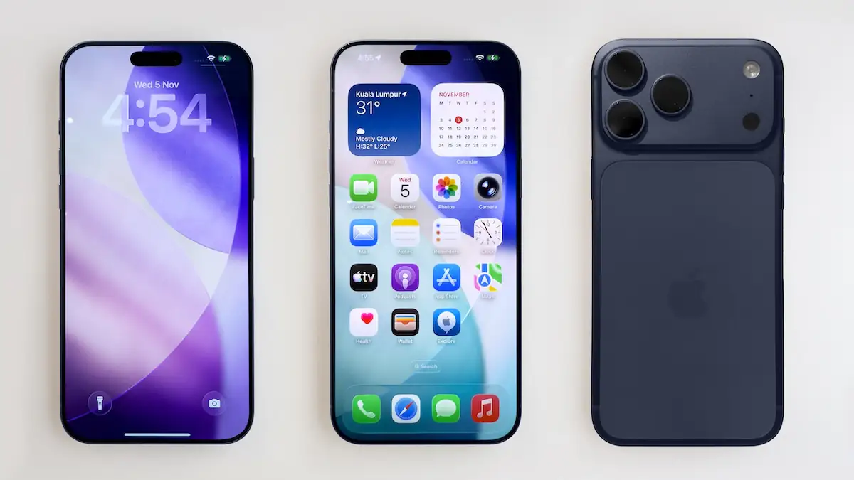 iPhone 17 pro von vorne und von hinten mit iOS