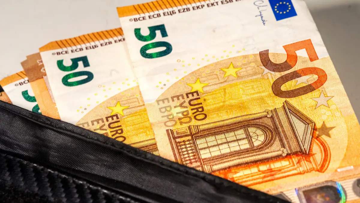 mehrere 50-Euro-Scheine in einem Portemonnaie