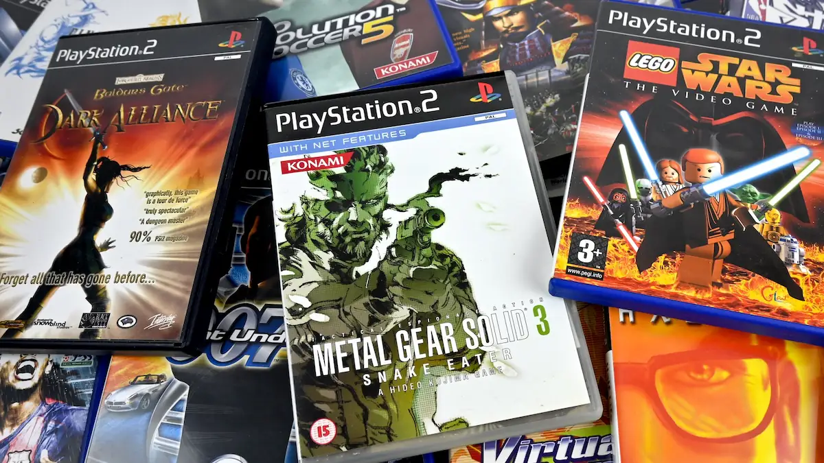 Spiele für die PlayStation 2 auf einem Haufen