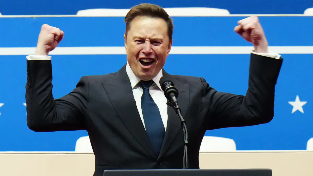 Billionär Elon Musk bei einer Rede