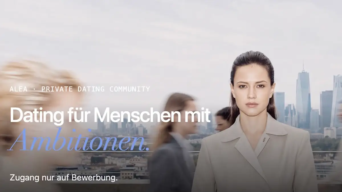 Screenshot der Website zur geplanten Dating-App Alea