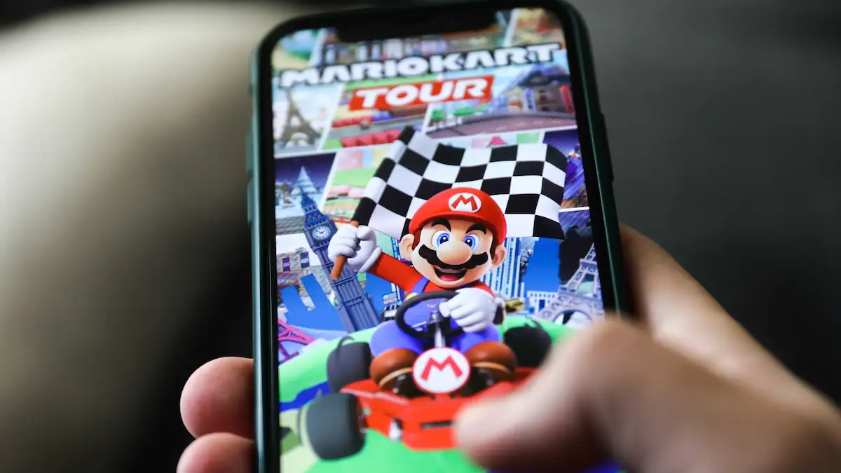 Mario Kart Tour auf einem Smartphone