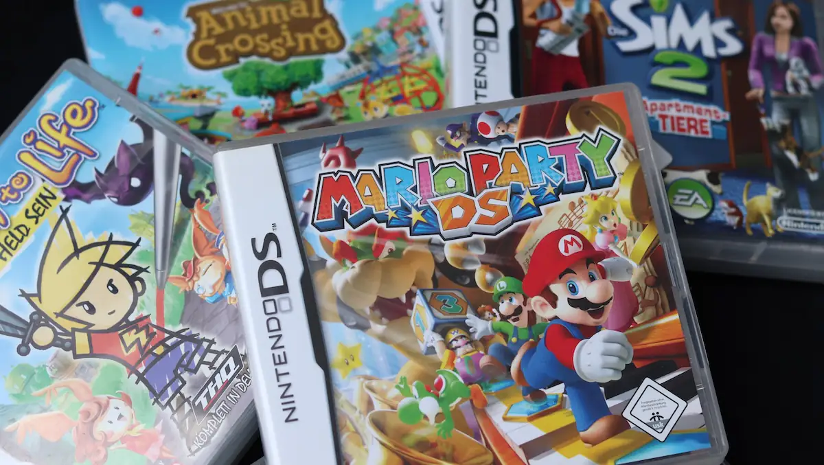 Spiele für den Nintendo DS auf einem Haufen