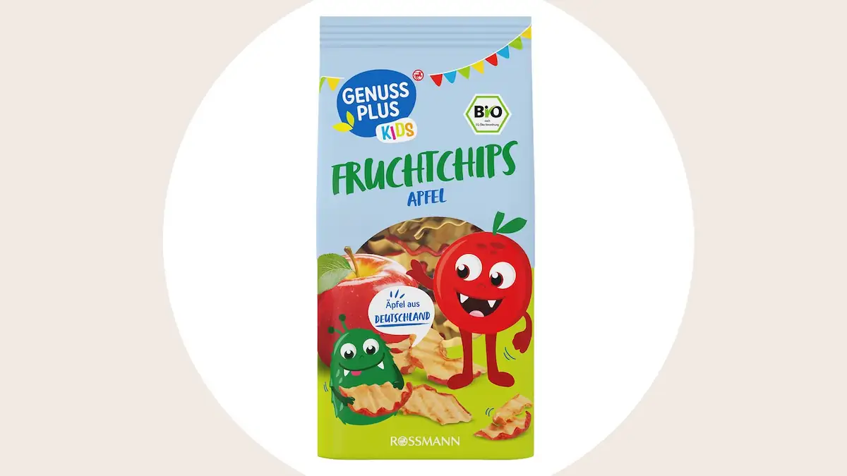 Genussplus Fruchtchips Apfel Packung von Rossmann von Rückruf betroffen