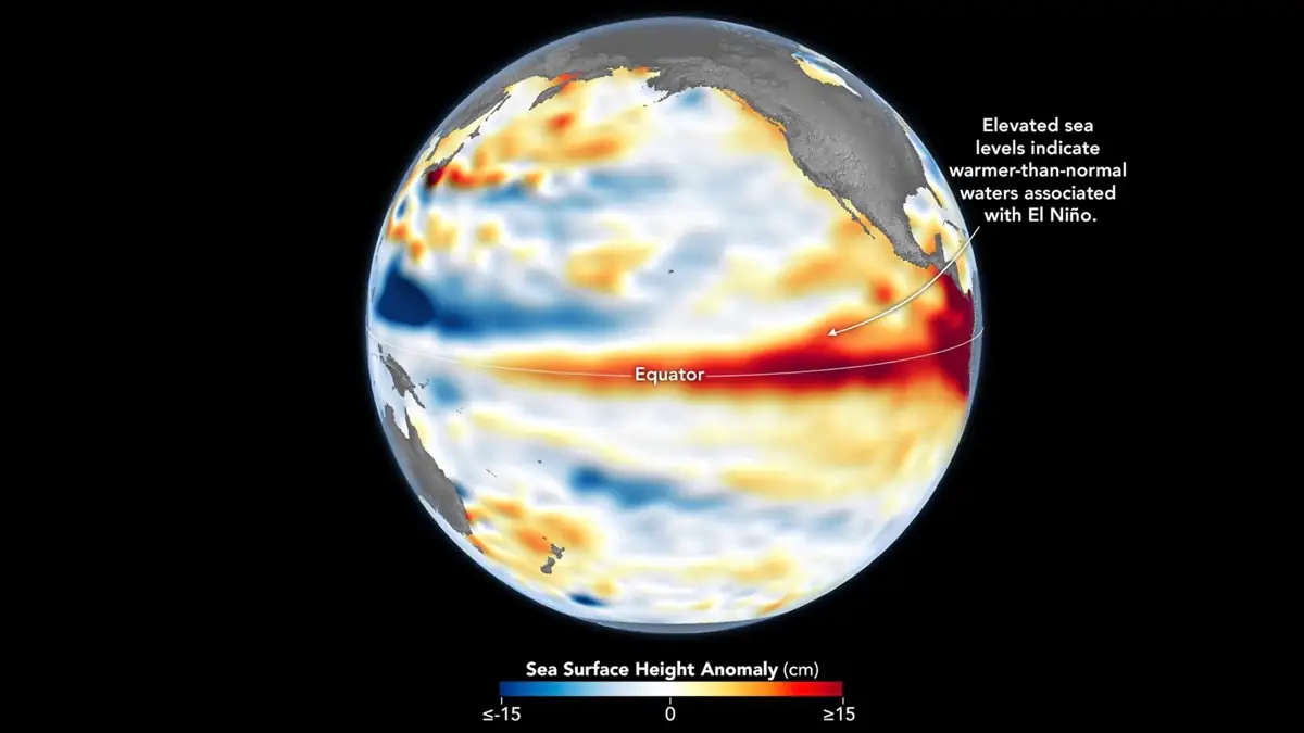 Nasa-Grafik zu erhöhten Temperaturen der Weltmeere