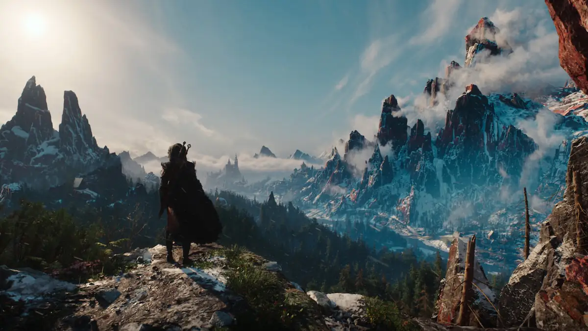Ciri schaut auf die Landschaft von Kovir in „The Witcher 4“ (Tech-Demo)
