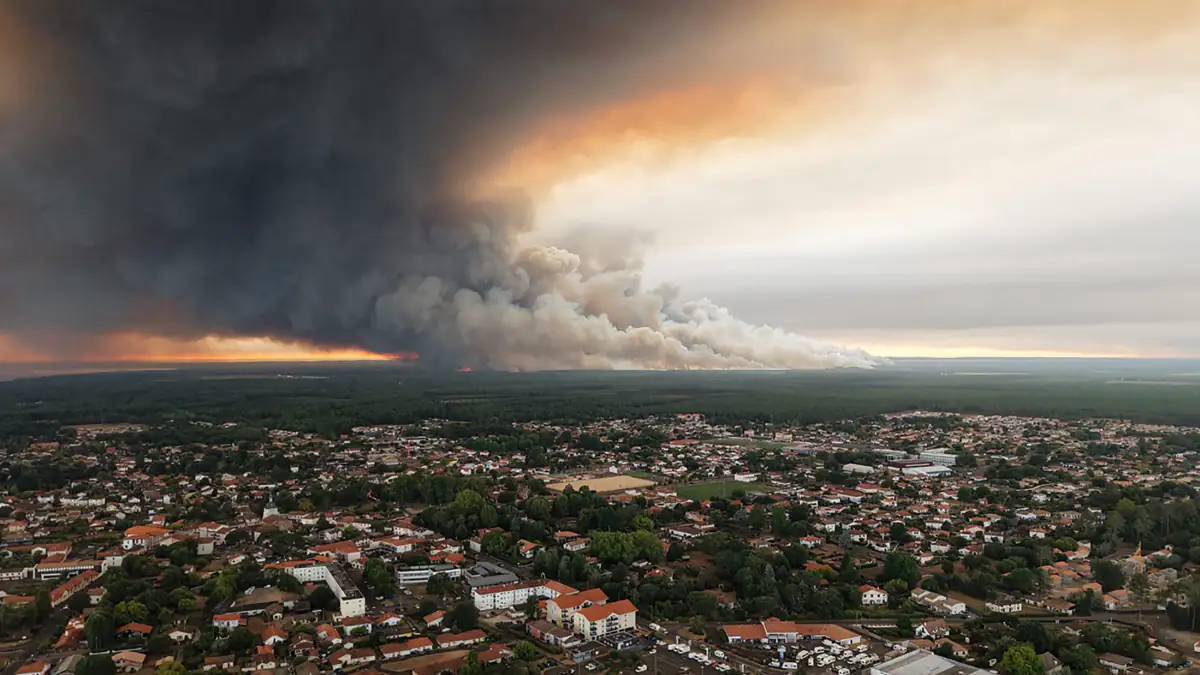 Die Brände in Frankreich sorgen für eine riesige Rauchwolke 