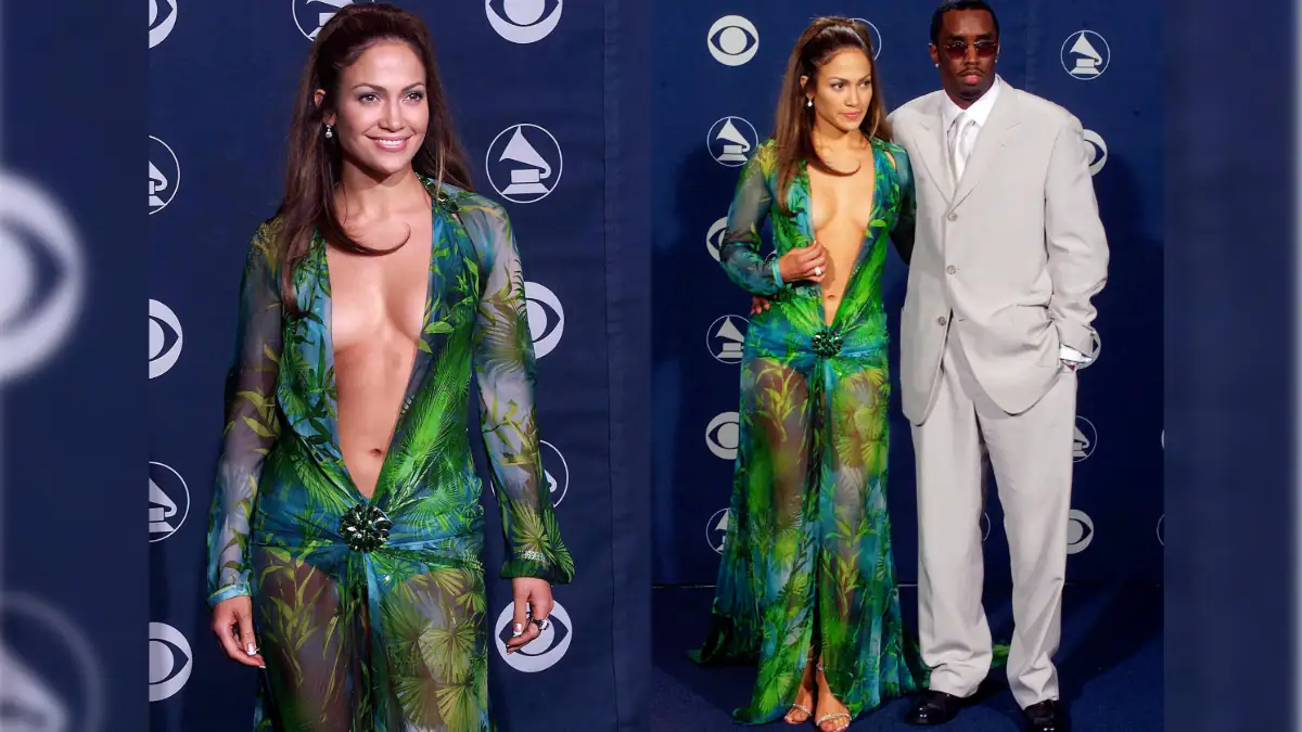 Jennifer Lopez im legendären Versace-Kleid bei den Grammys