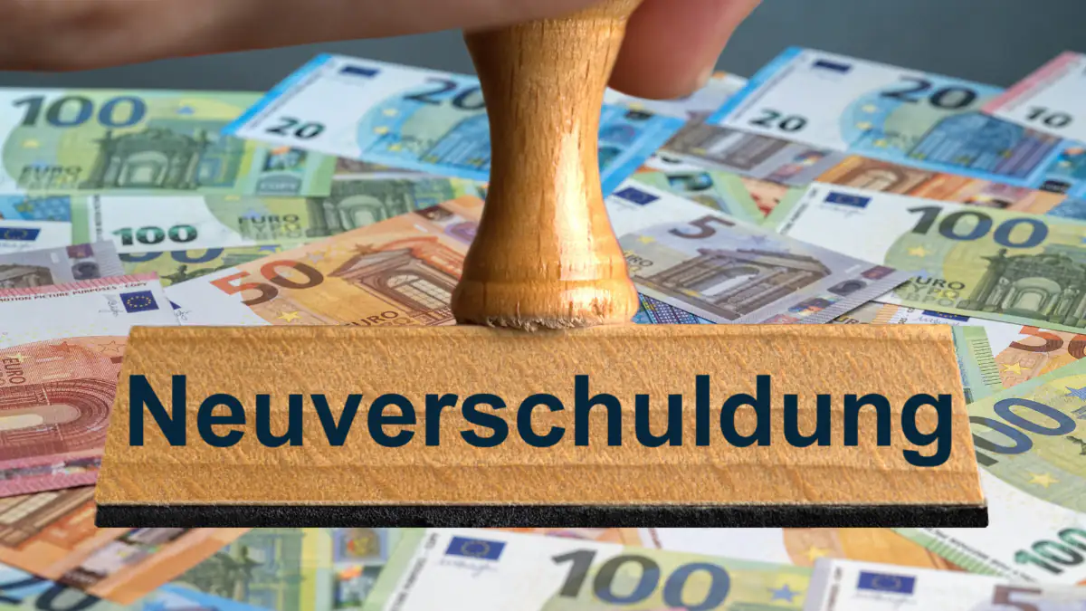 Stempel mit der Aufschrift Neuverschuldung