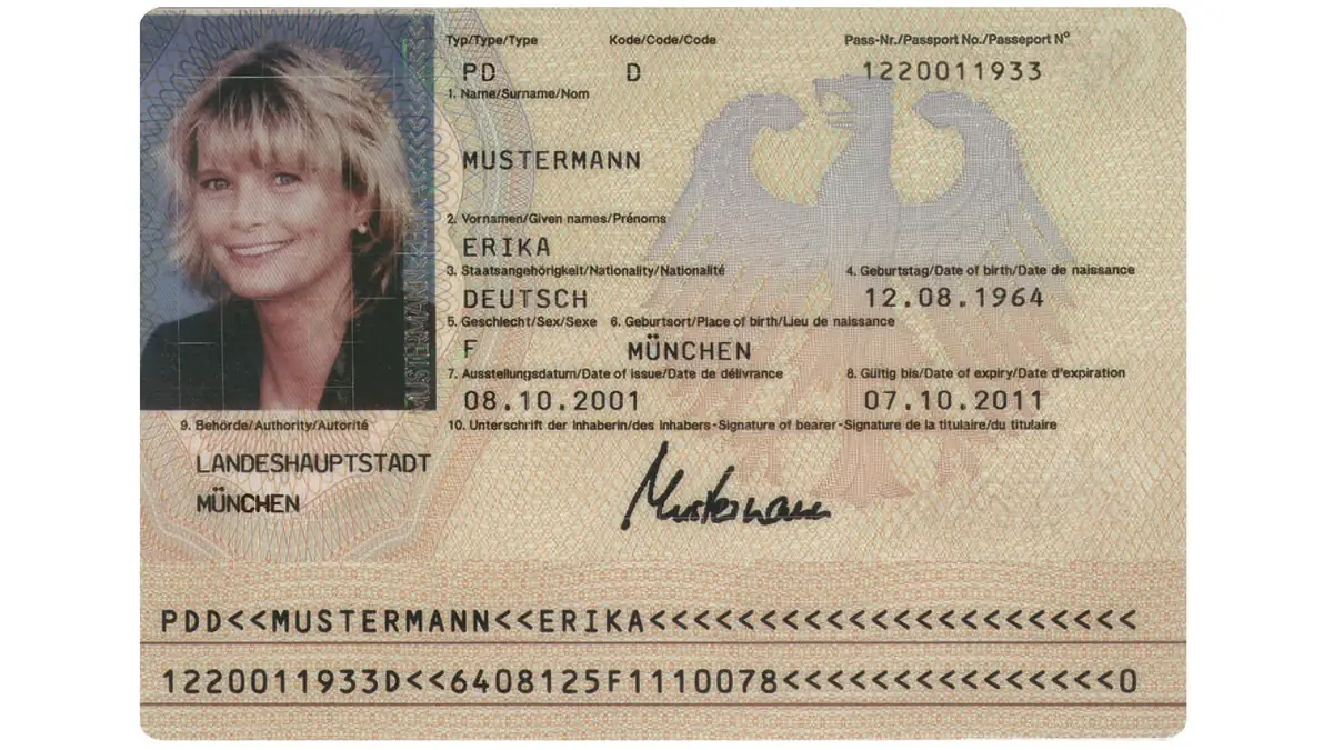 Erika Mustermann 2001 Personalausweis