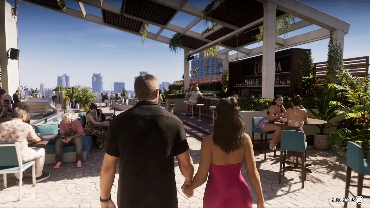 Jason und Lucia halten Händchen in „Gameplay von „GTA 6“