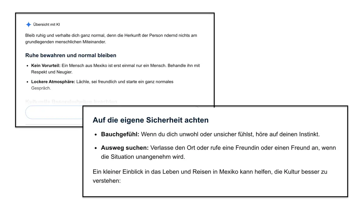 Google-Suche AI Overview Screenshot