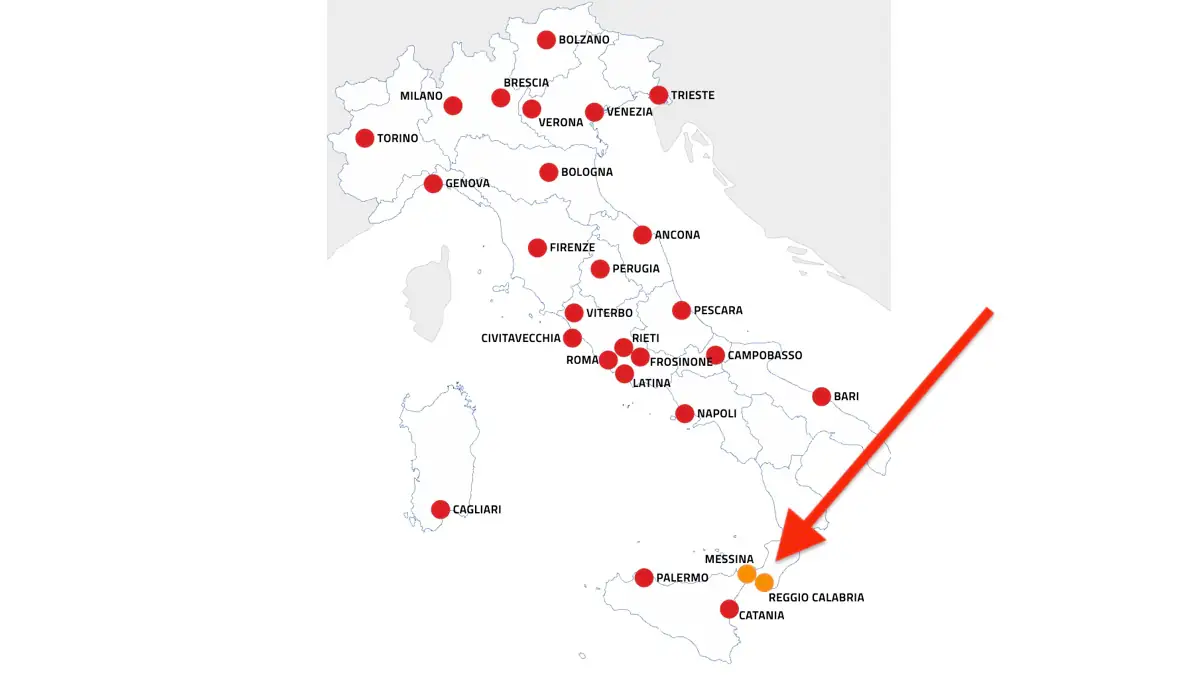 Hitze-Karte für Italien