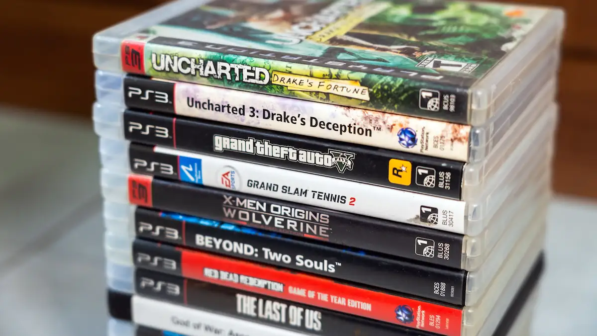 Ein Stapel Spiele für die PlayStation 3