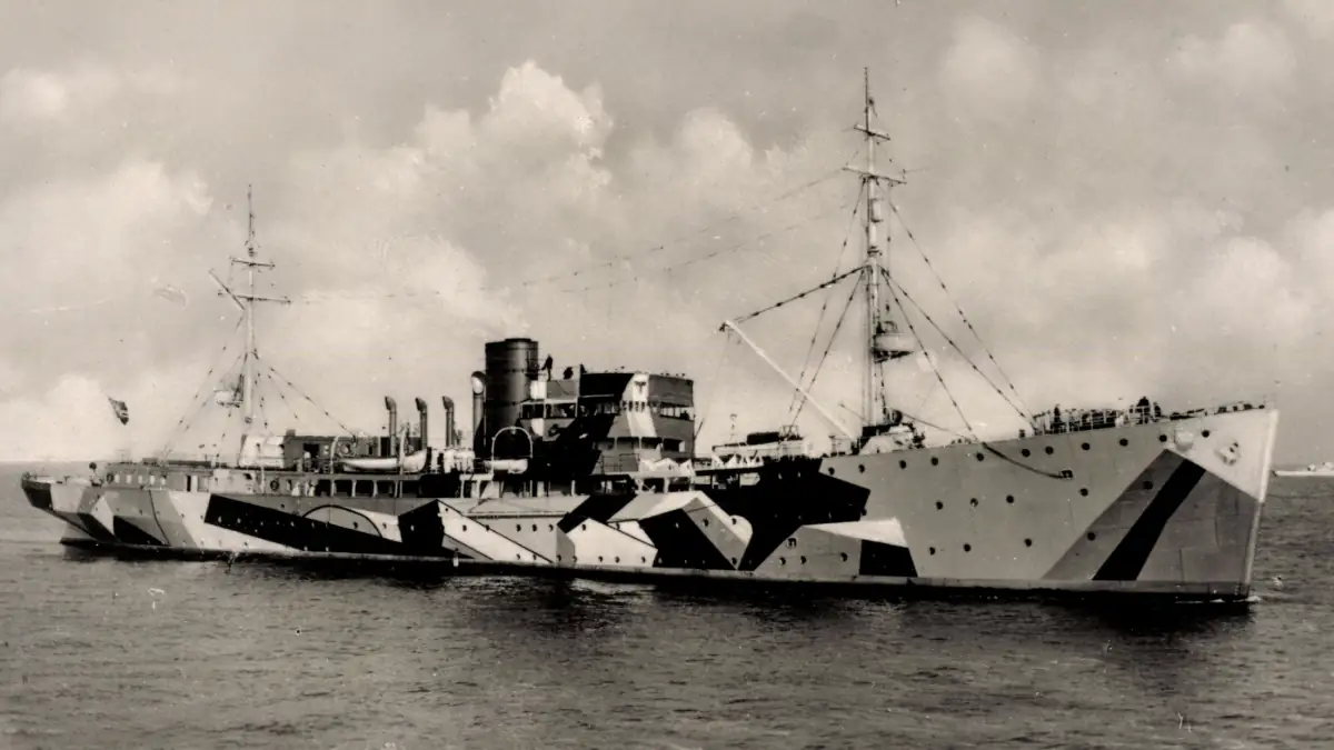 Kriegsschiff auf der Donau während des Zweiten Weltkriegs