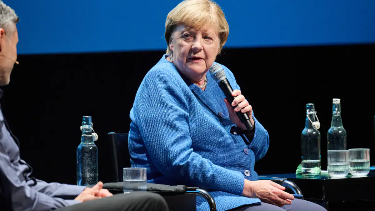 Angela Merkel bei einem Interview