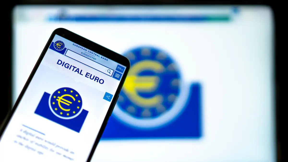 DEAN Symbolbild: Digitaler Euro auf einem Smartphone