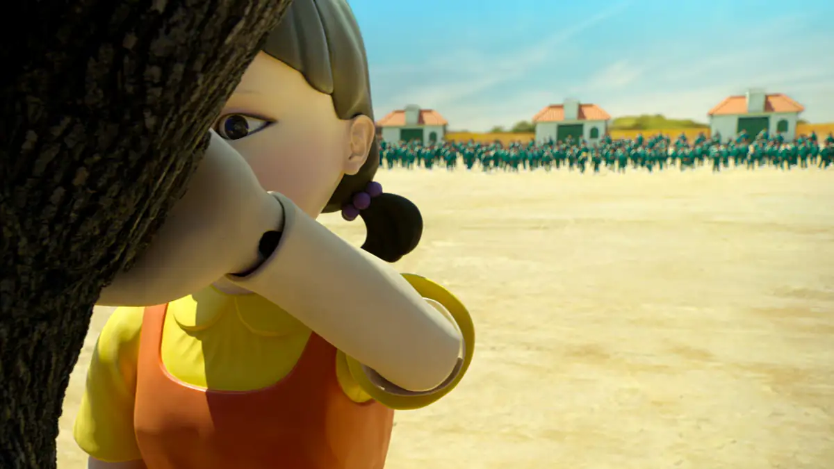 „Squid Game“: Netflix stellt Nachbildung der gruseligen Mörder-Puppe vor ein Einkaufszentrum