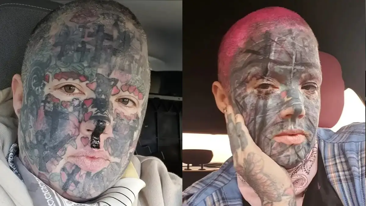 Mehr als 800 Tattoos: Frau deckt ihre Tätowierungen ab und ist nicht wiederzuerkennen