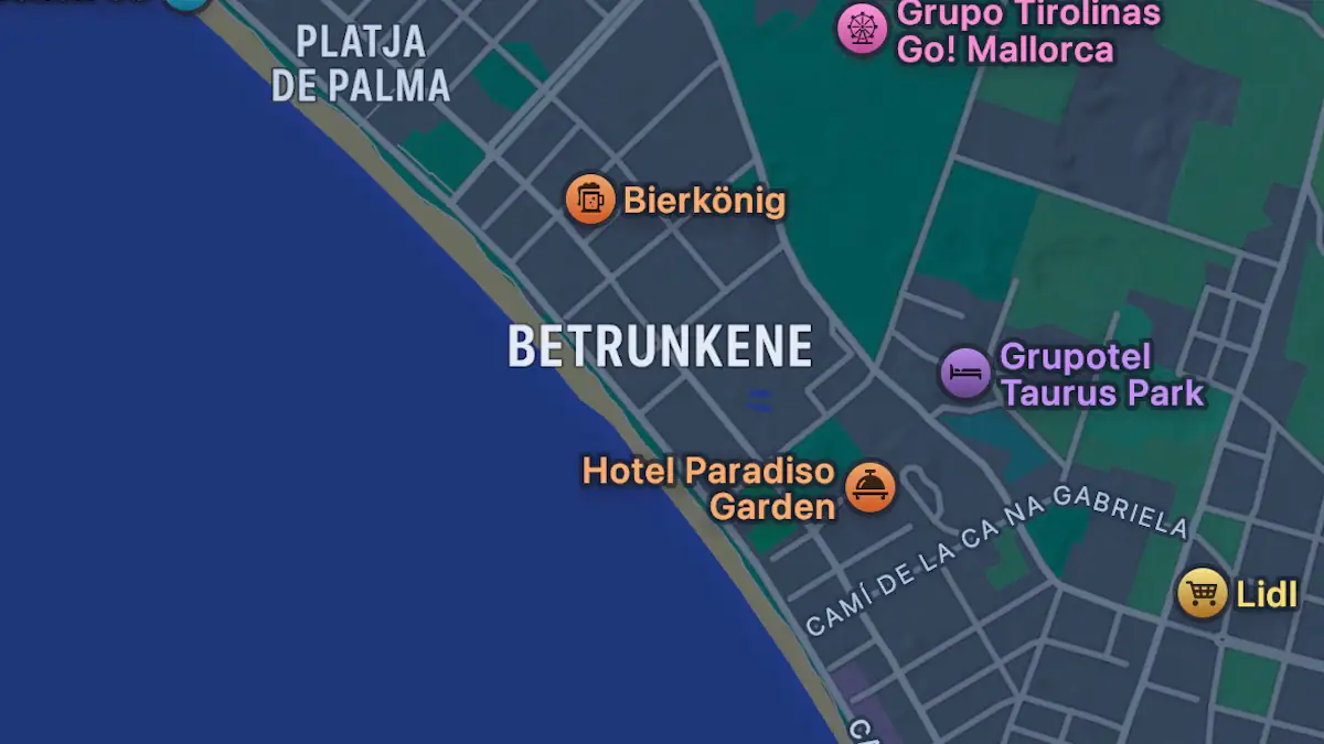 Kurioser Fehler bei Apple: Ballermann auf Mallorca heißt plötzlich „Betrunkene“