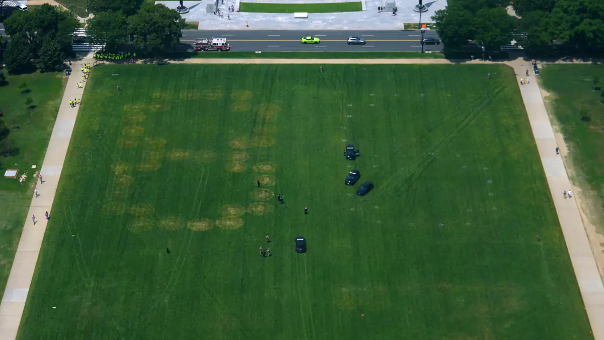Drohung gegen Trump? Polizei untersucht Zahlencode auf Wiese