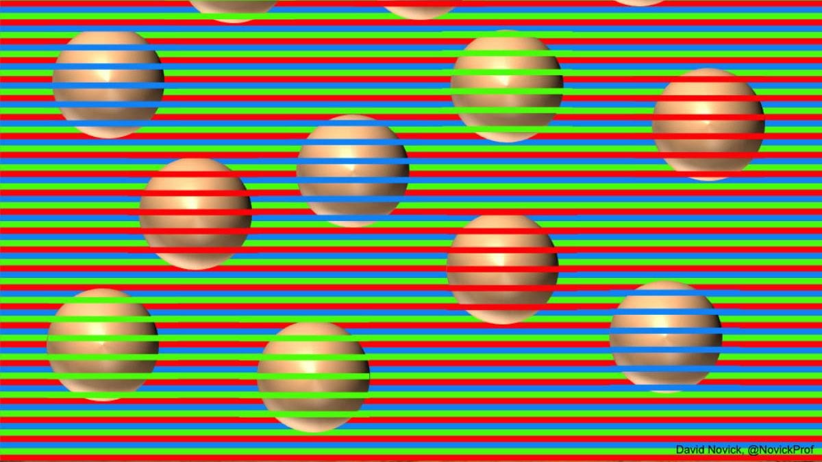 Optische Täuschung: Welche Farben haben diese Kugeln?