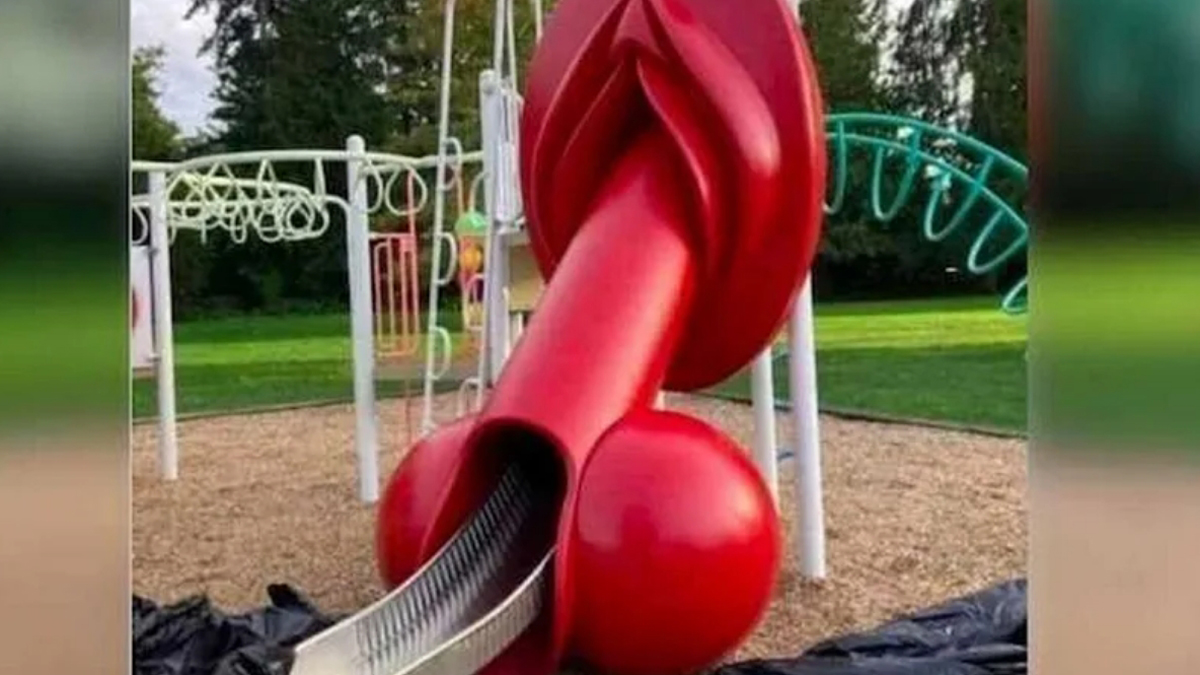 Mitten auf Kinderspielplatz: Penisrutsche sorgt für Empörung